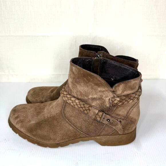 TEVA Delavina Suede Ankle Boot Women's 9 Bootie Brown Hippie Boho Biker Festival - Picture 2 of 11